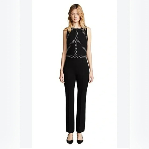 L Agence Paz Studded Ponte Jumpsuit in Black sz 2 - Picture 1 of 6